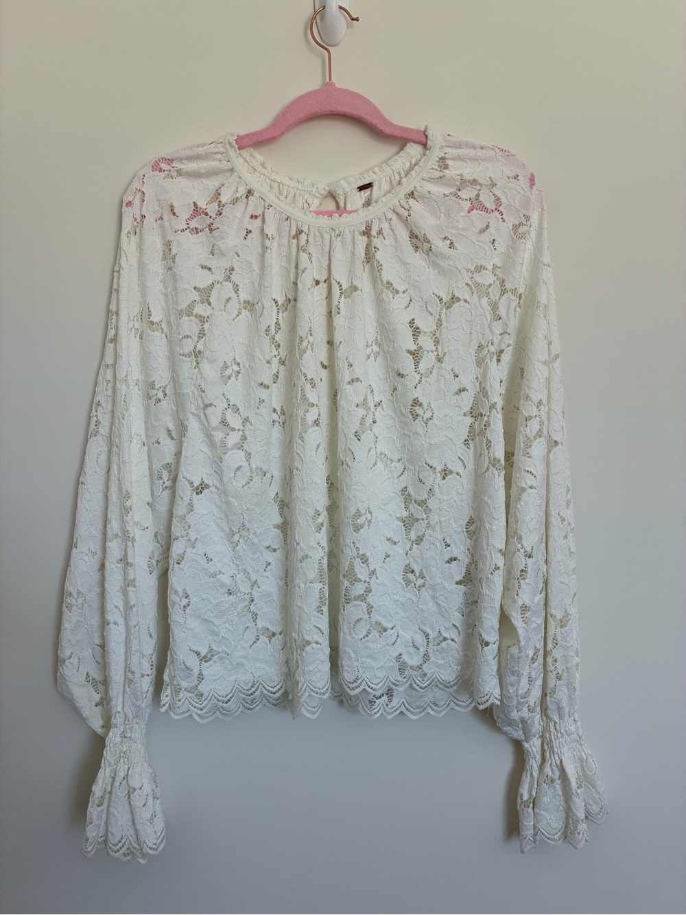 Free People Olivia Lace Romantic Blouse size medium
